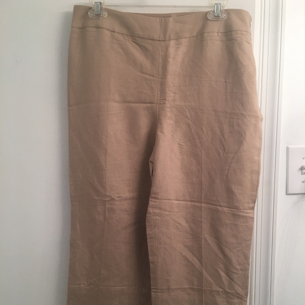 Tan linen capris